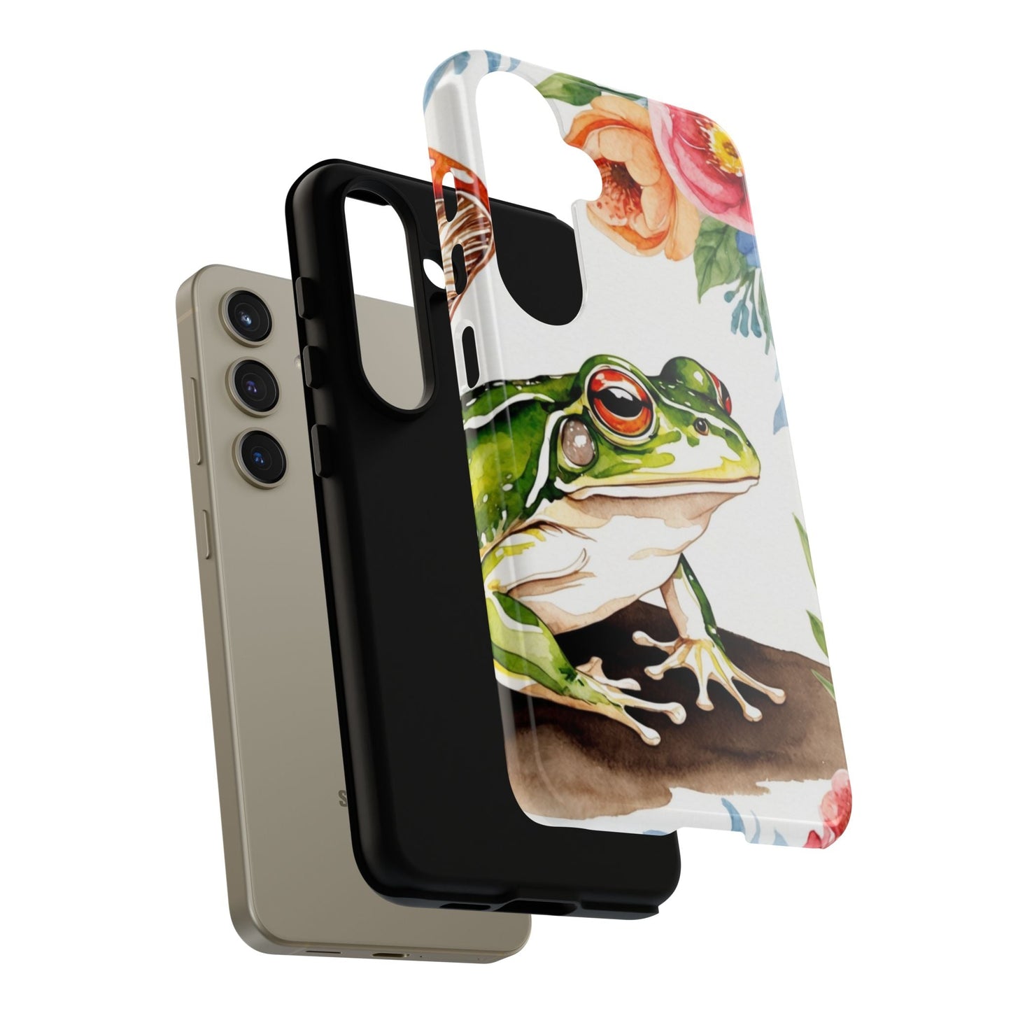 Watercolor Frog & Wildflower Art - Samsung Galaxy Case - BOGO Cases