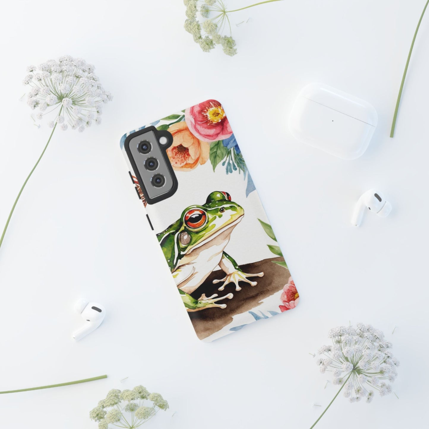 Watercolor Frog & Wildflower Art - Samsung Galaxy Case - BOGO Cases