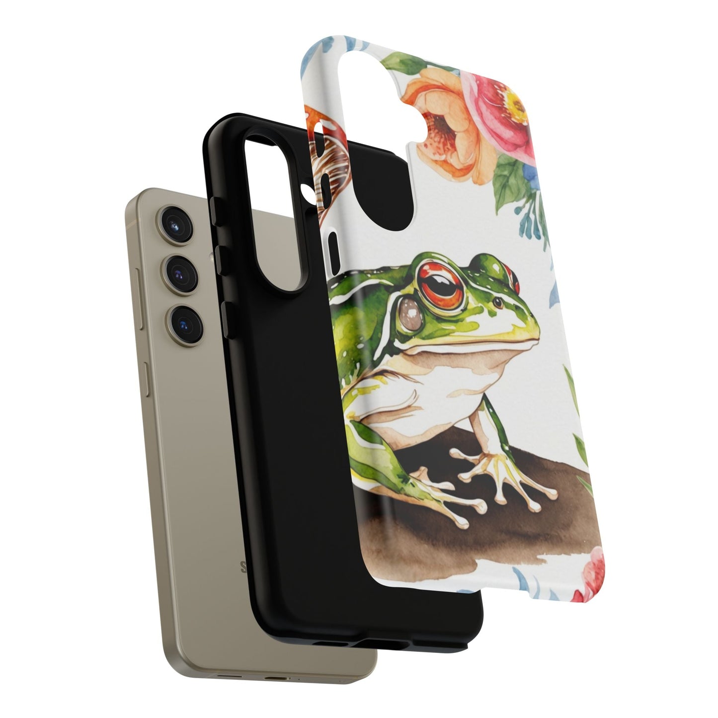 Watercolor Frog & Wildflower Art - Samsung Galaxy Case - BOGO Cases