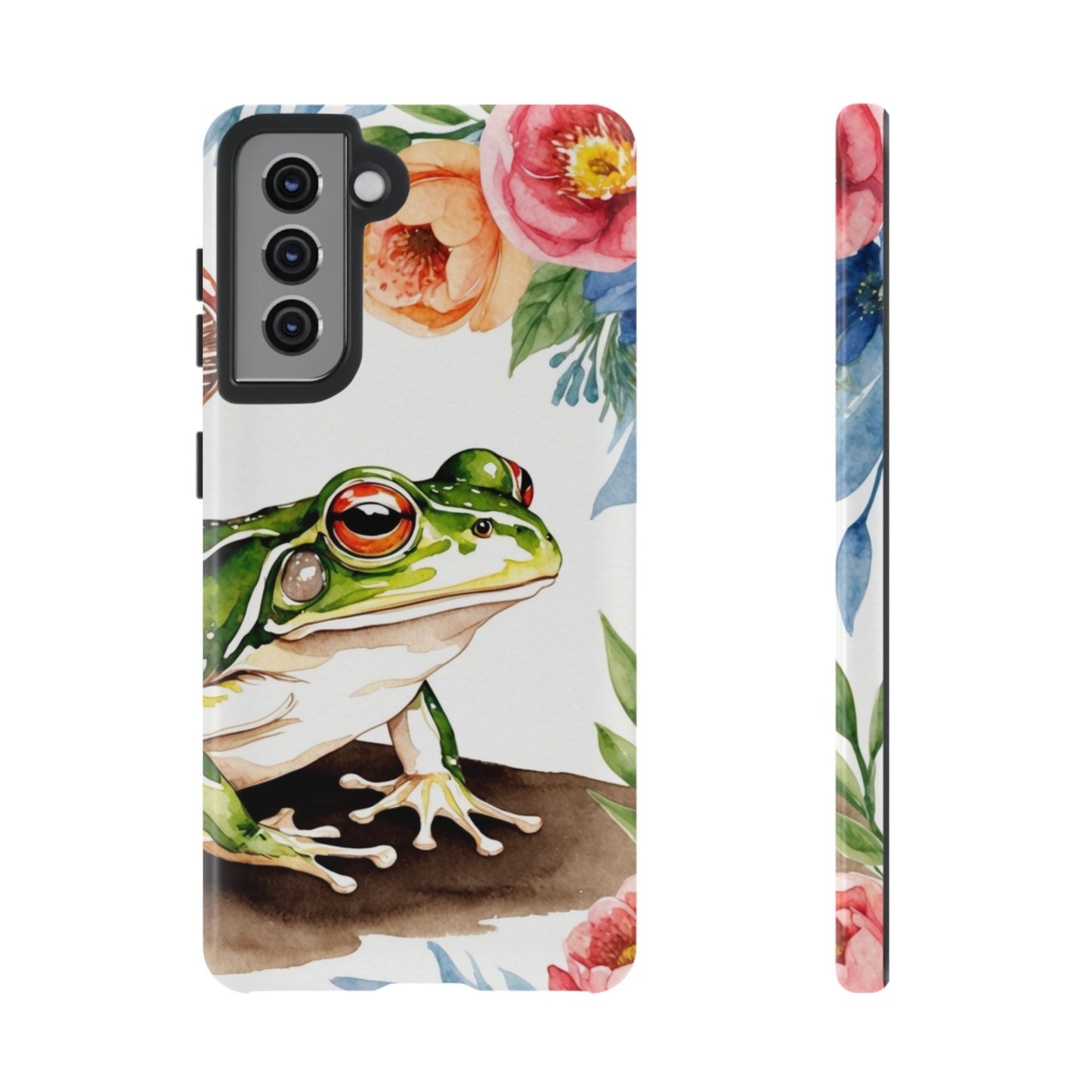 Watercolor Frog & Wildflower Art - Samsung Galaxy Case - BOGO Cases