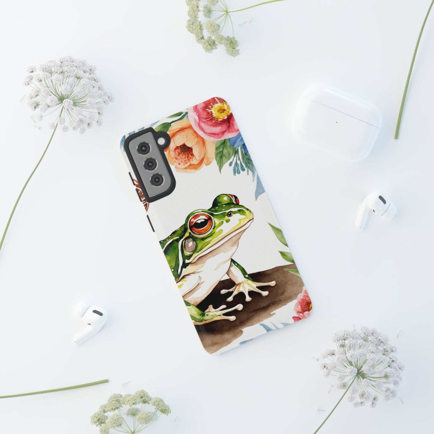 Watercolor Frog & Wildflower Art - Samsung Galaxy Case - BOGO Cases
