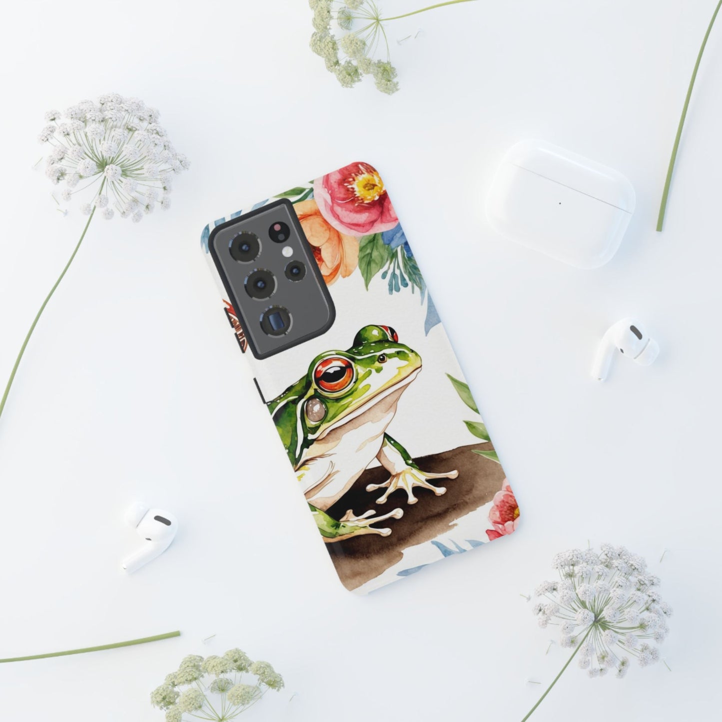 Watercolor Frog & Wildflower Art - Samsung Galaxy Case - BOGO Cases