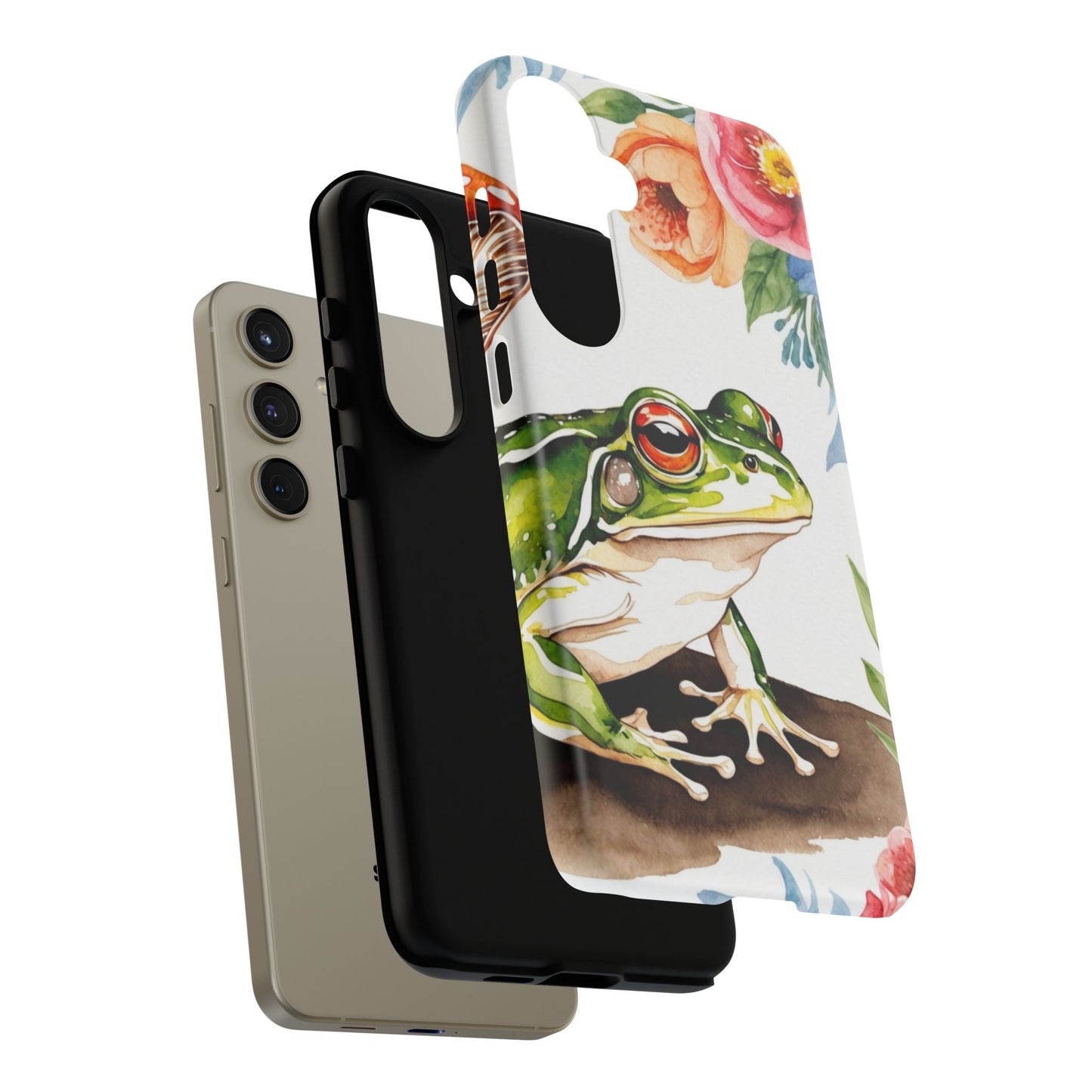 Watercolor Frog & Wildflower Art - Samsung Galaxy Case - BOGO Cases