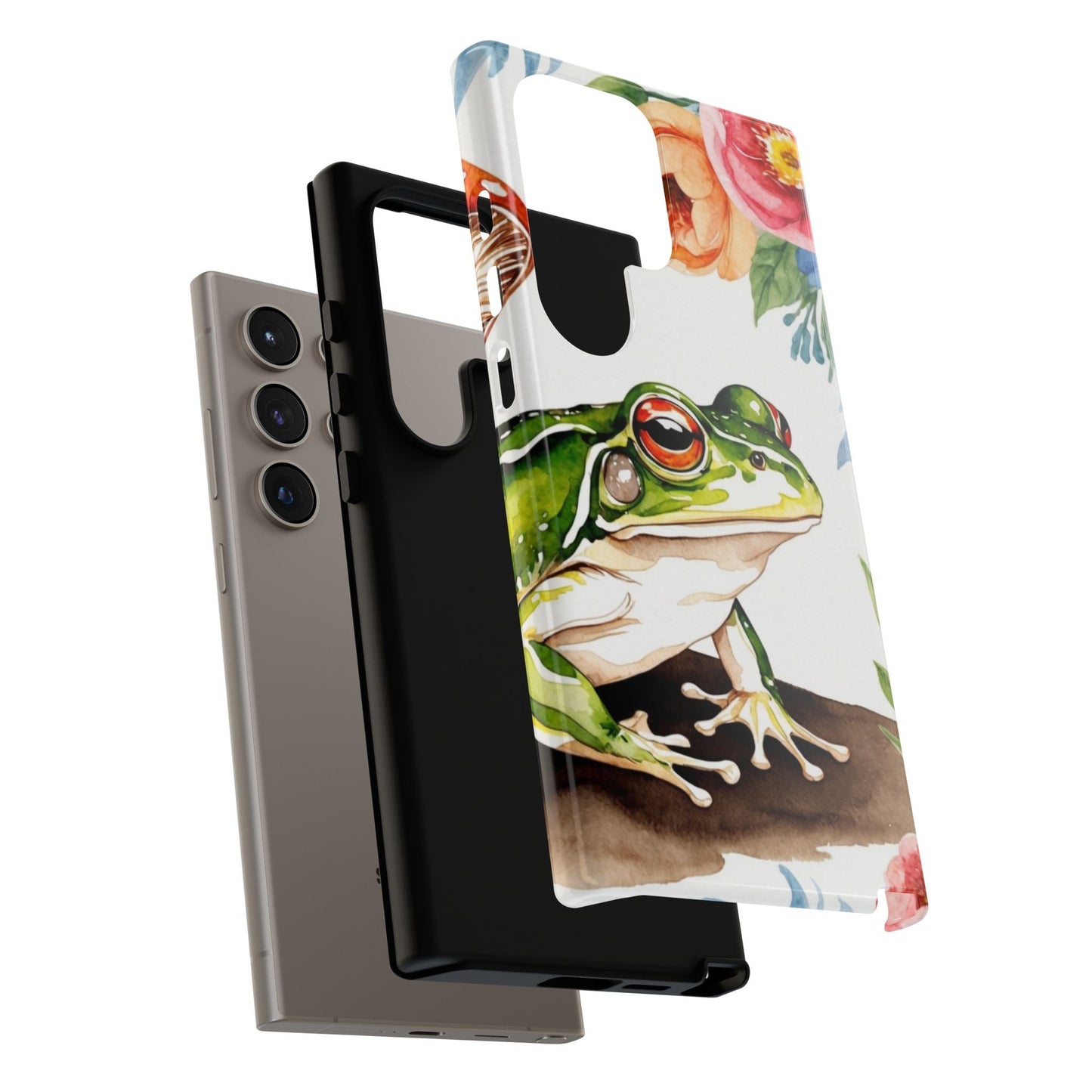 Watercolor Frog & Wildflower Art - Samsung Galaxy Case - BOGO Cases