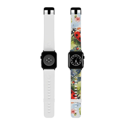 Watercolor Ladybug & Poppy Fields Apple Watch Band - BOGO Cases
