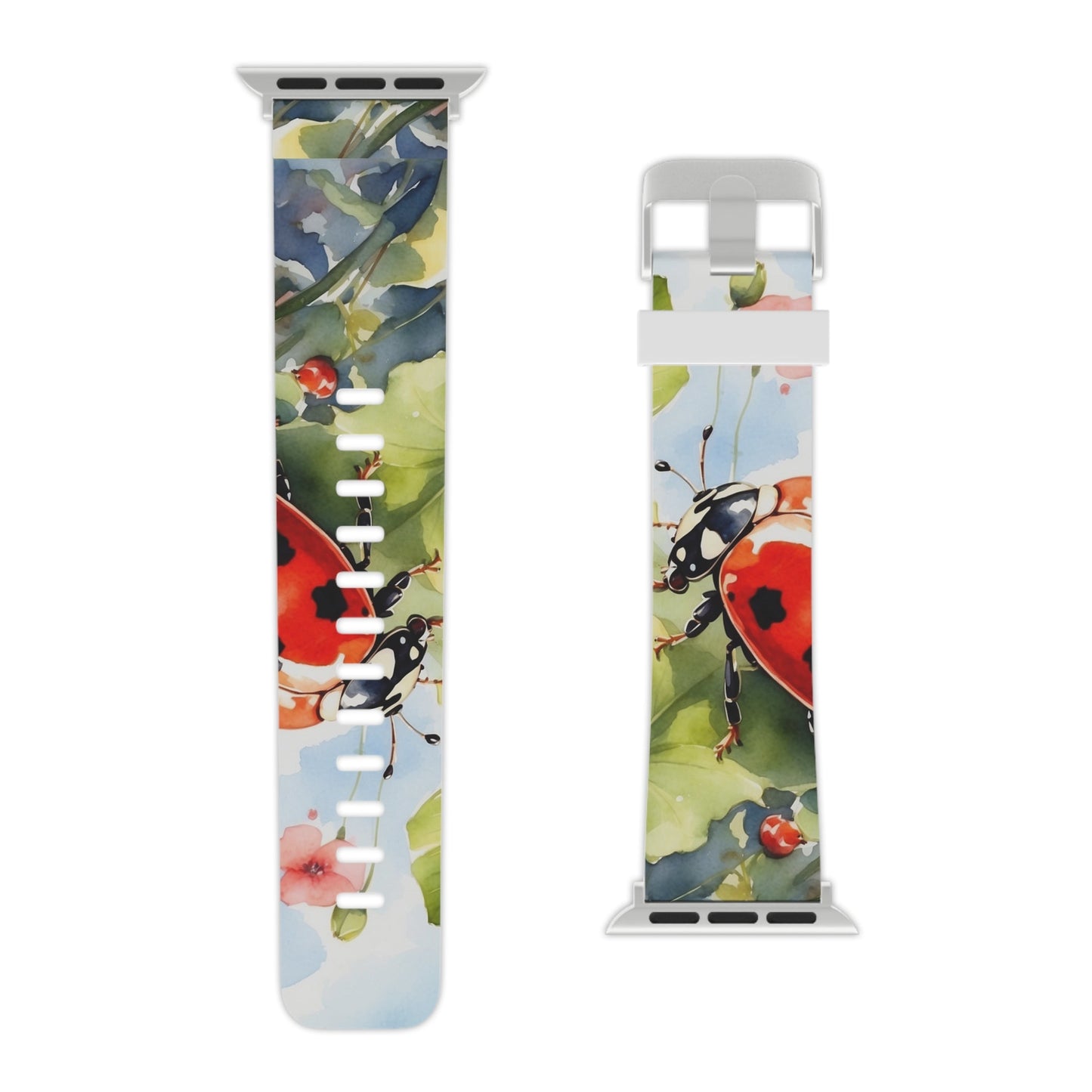 Watercolor Ladybug & Poppy Fields Apple Watch Band - BOGO Cases