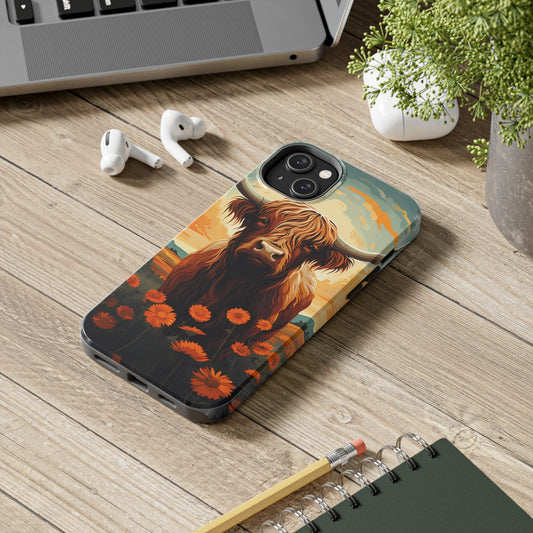Western Highland Cow Phone Case, Scotland Cow, Iphone 14, 13, 12, 11, X, Cute Animal, Rustic Phonecase, Country, Homesteading, Farm, Cattle - BOGO Cases