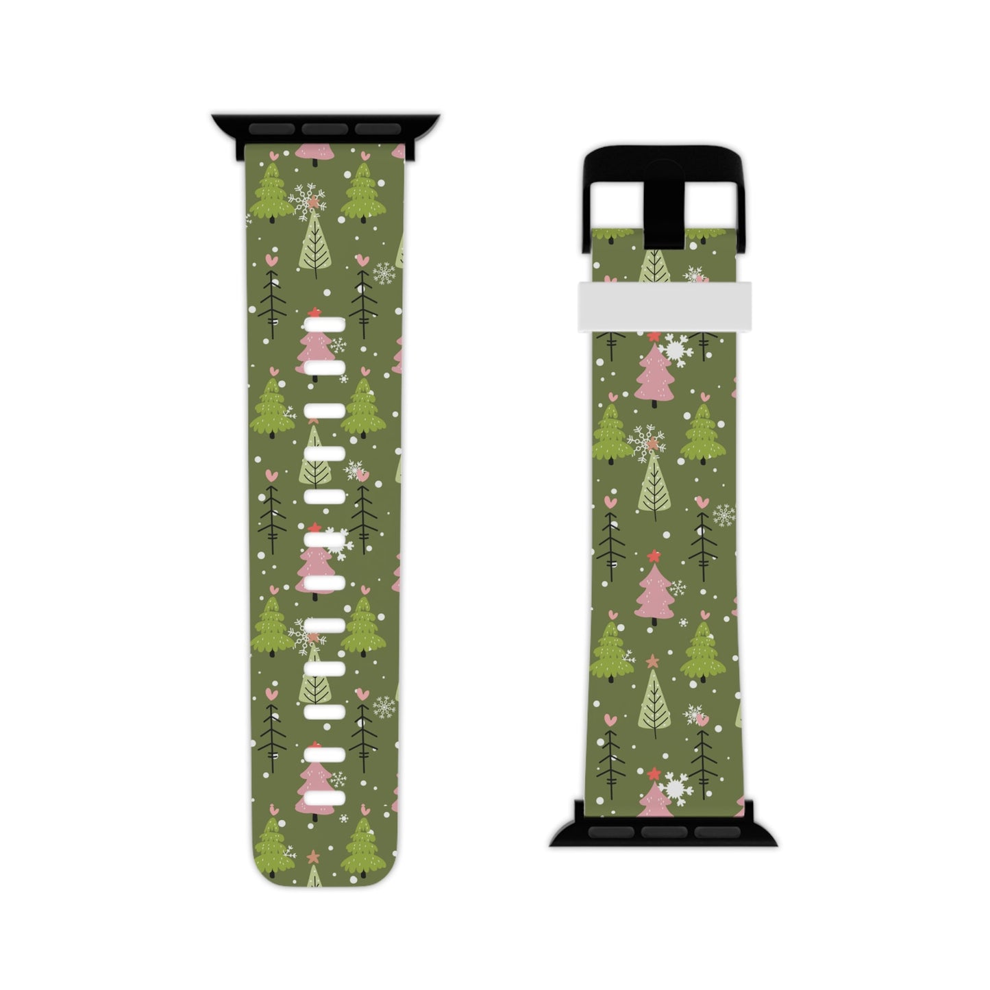 Whimsical Christmas Tree Pattern Apple Watch Band - BOGO Cases