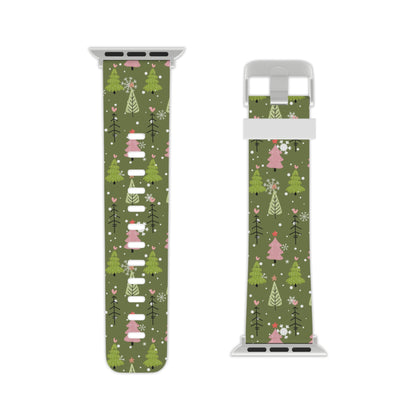Whimsical Christmas Tree Pattern Apple Watch Band - BOGO Cases