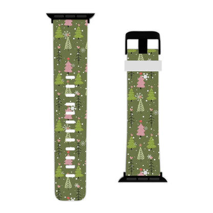 Whimsical Christmas Tree Pattern Apple Watch Band - BOGO Cases
