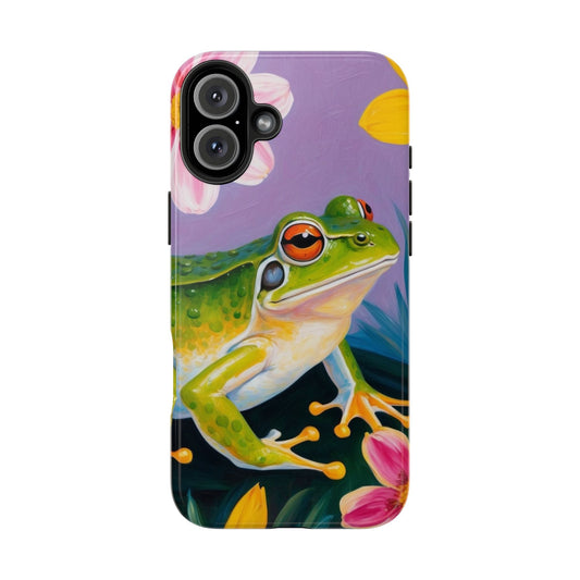 Whimsical Frog & Floral Art - iPhone Series Case - BOGO Cases