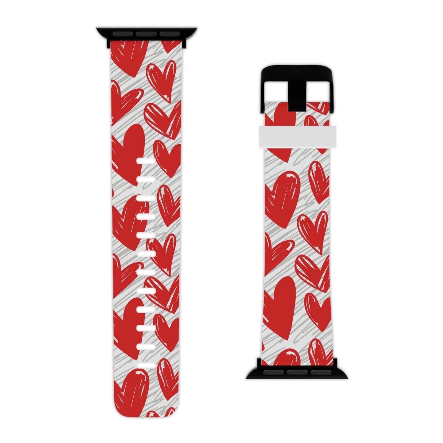 Whimsical Heart Doodle Apple Watch Band - BOGO Cases