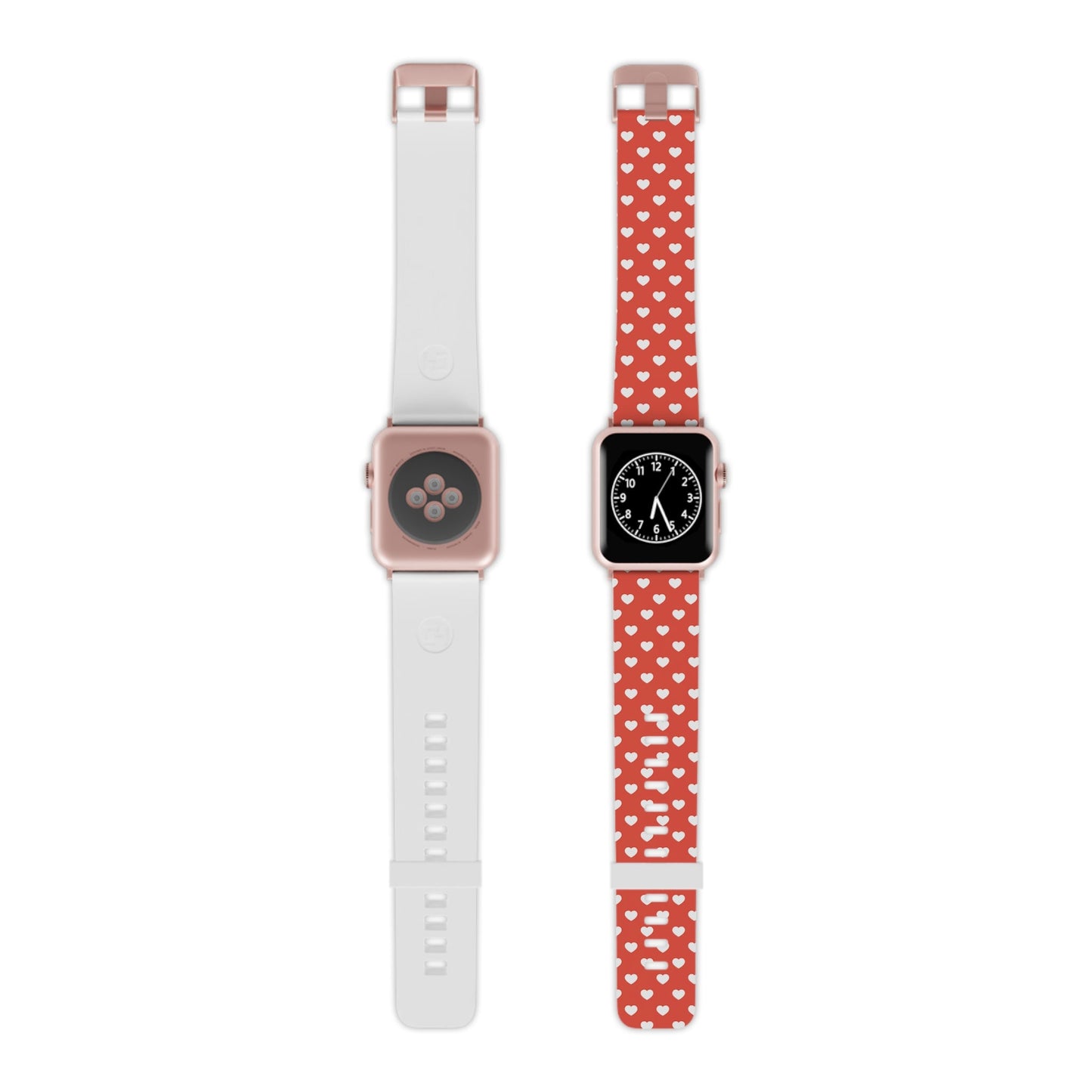White Hearts on Red Apple Watch Band - BOGO Cases