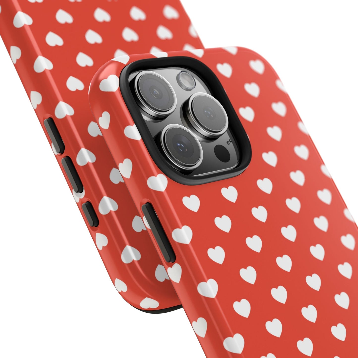 White Hearts on Red iPhone Case - BOGO Cases
