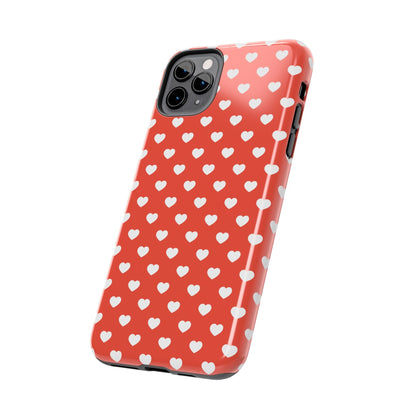 White Hearts on Red iPhone Case - BOGO Cases