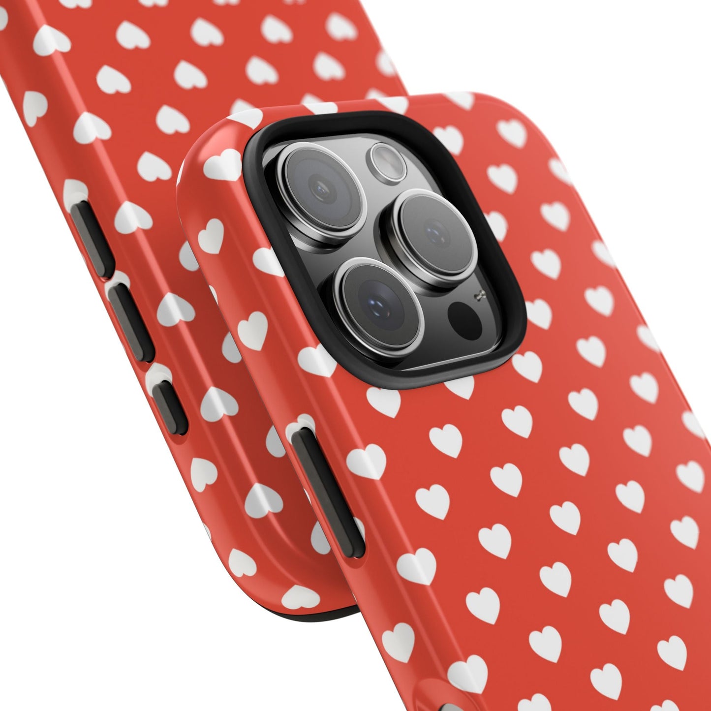 White Hearts on Red iPhone Case - BOGO Cases