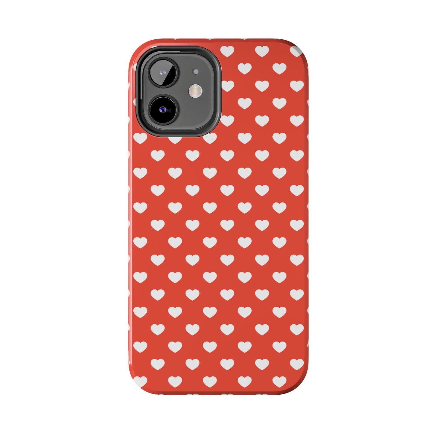 White Hearts on Red iPhone Case - BOGO Cases