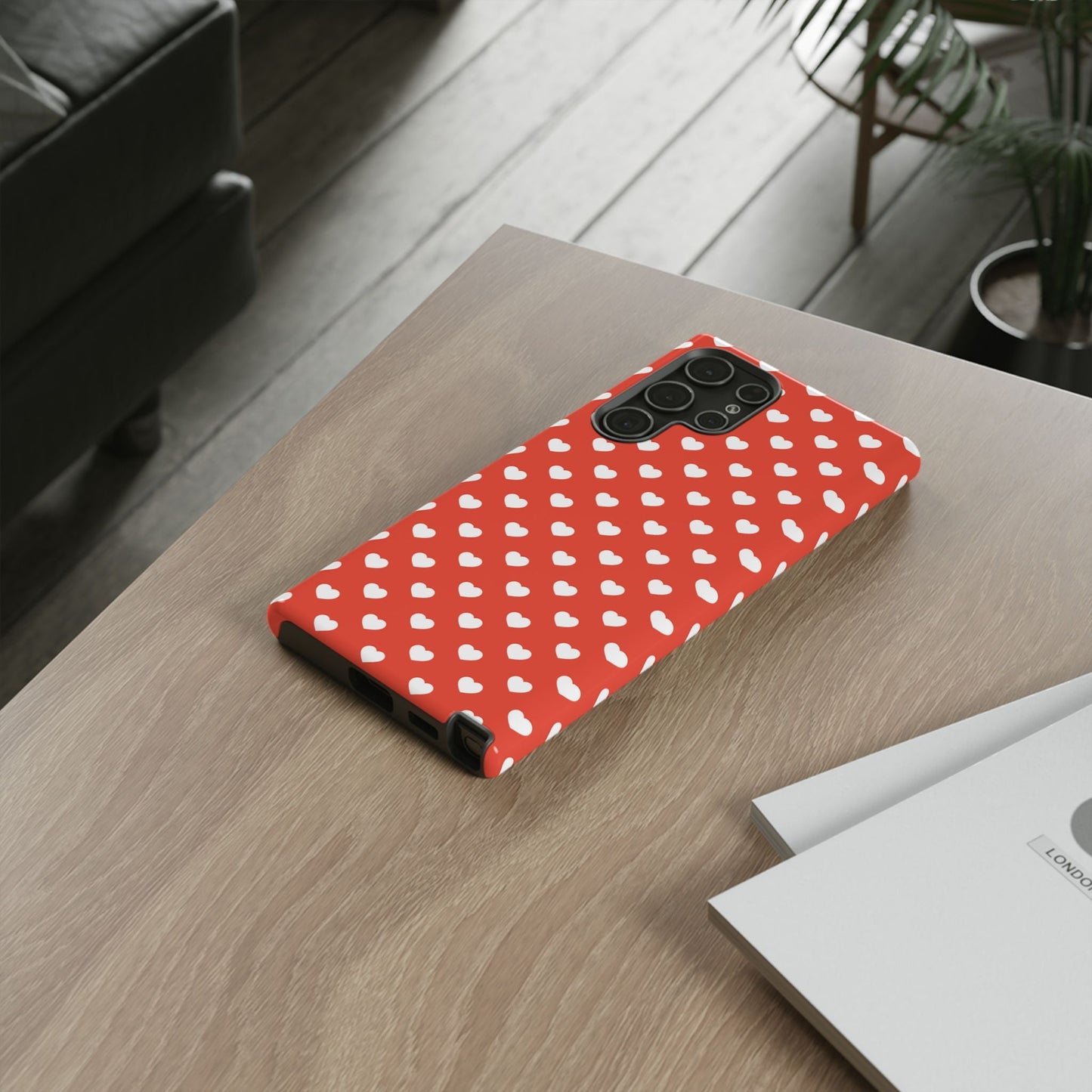 White Hearts on Red Samsung Case - BOGO Cases