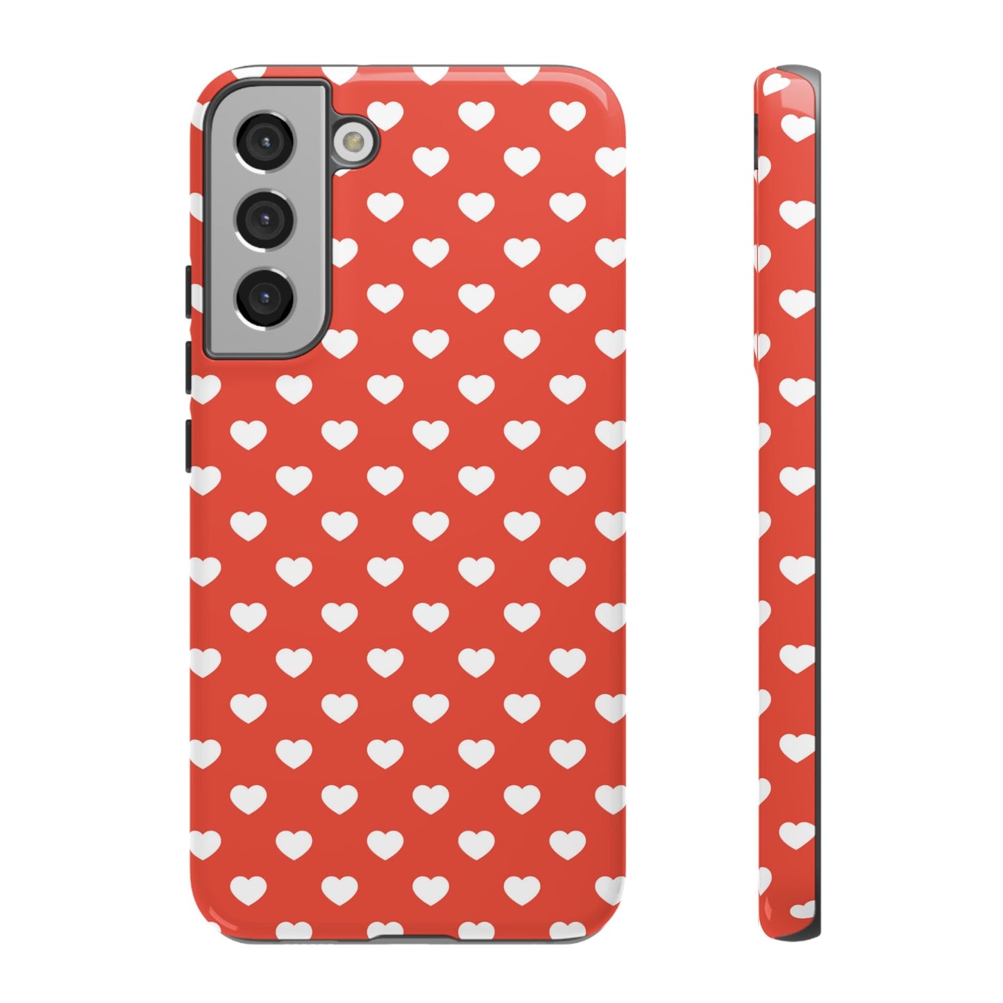 White Hearts on Red Samsung Case - BOGO Cases