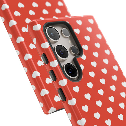 White Hearts on Red Samsung Case - BOGO Cases