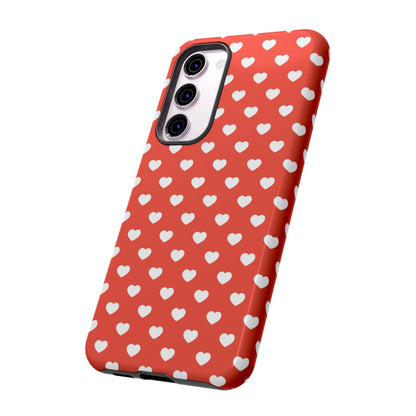 White Hearts on Red Samsung Case - BOGO Cases