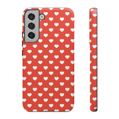 White Hearts on Red Samsung Case - BOGO Cases