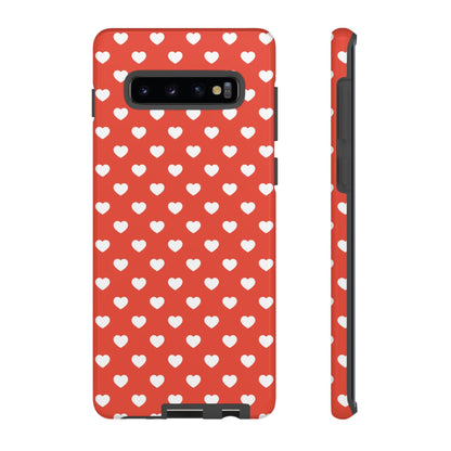 White Hearts on Red Samsung Case - BOGO Cases