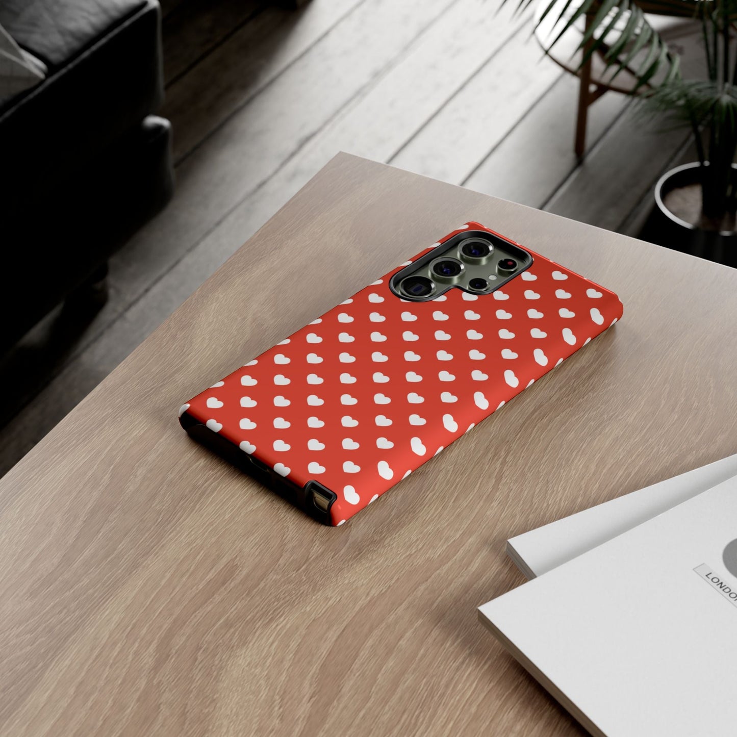 White Hearts on Red Samsung Case - BOGO Cases
