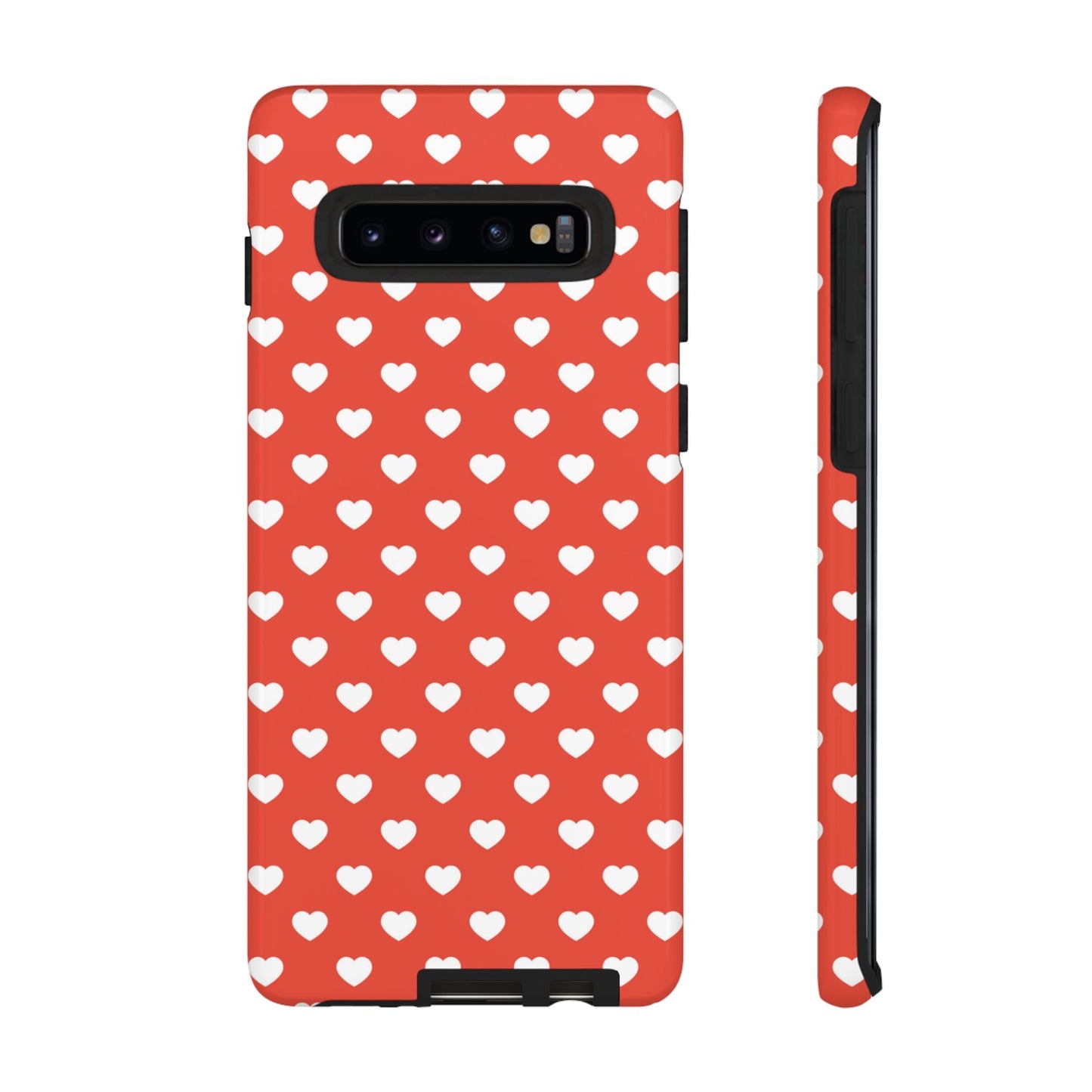 White Hearts on Red Samsung Case - BOGO Cases