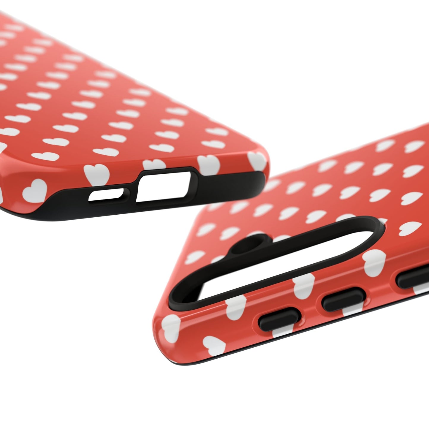 White Hearts on Red Samsung Case - BOGO Cases
