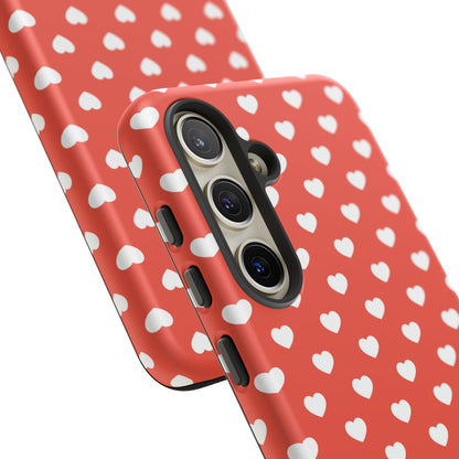 White Hearts on Red Samsung Case - BOGO Cases