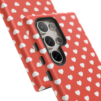White Hearts on Red Samsung Case - BOGO Cases