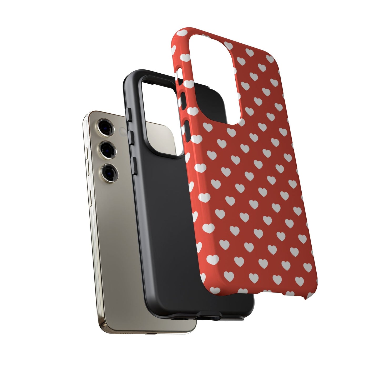 White Hearts on Red Samsung Case - BOGO Cases