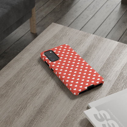White Hearts on Red Samsung Case - BOGO Cases