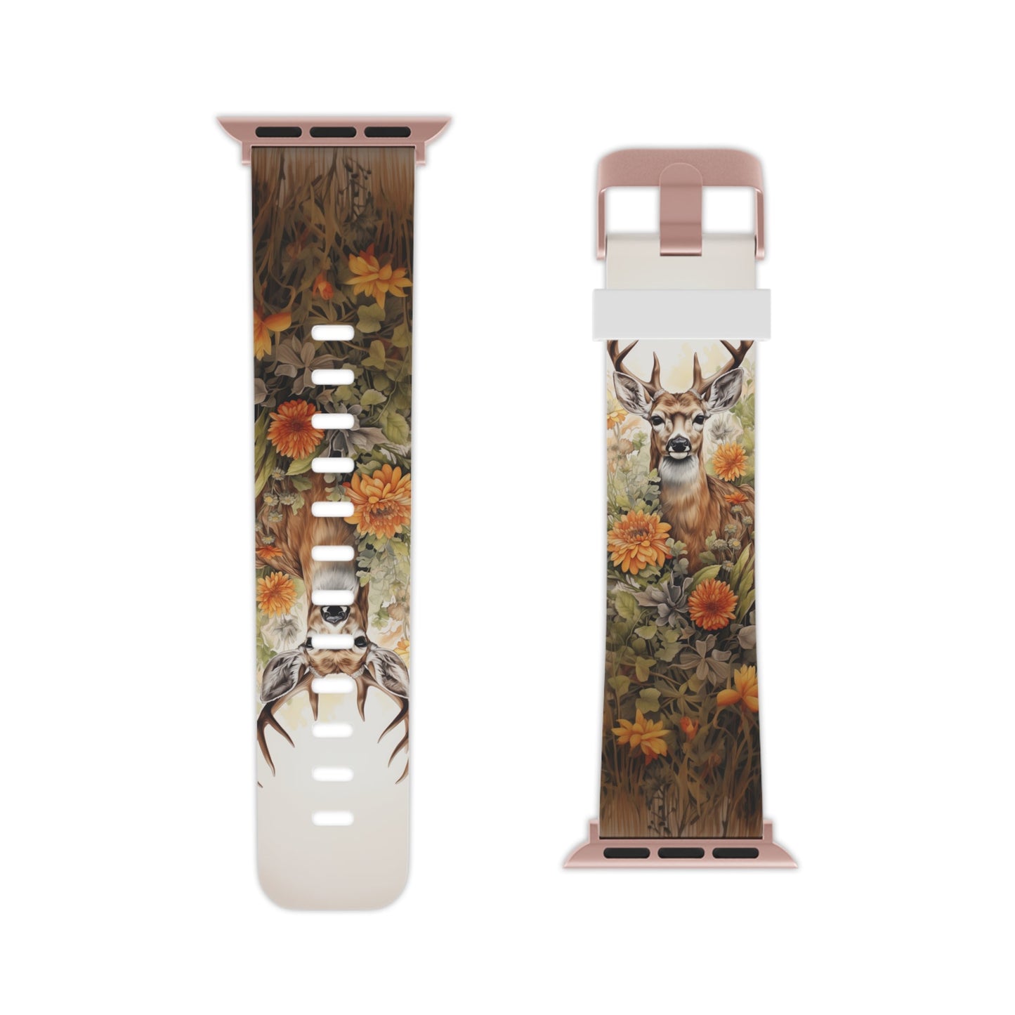 Whitetail Deer Buck Floral Apple Watch Band - BOGO Cases