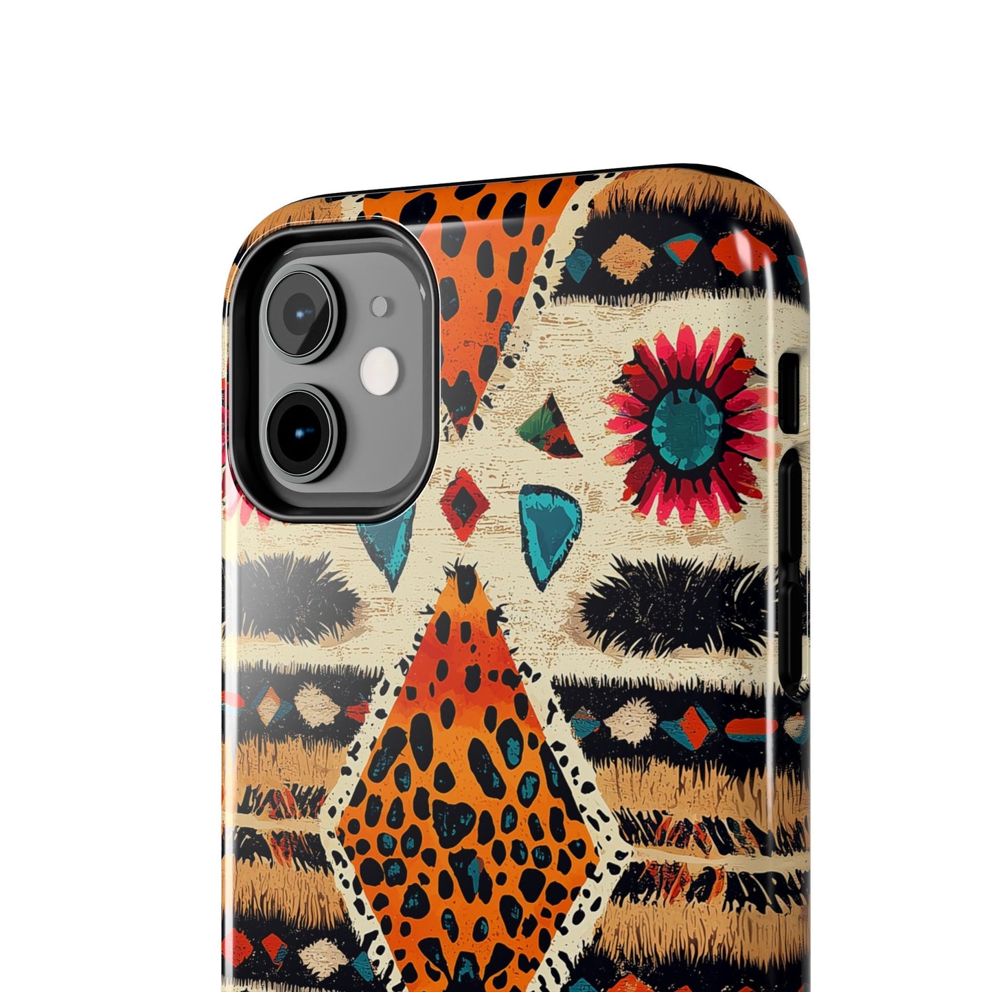 Wild Boho Leopard Print & Floral Tough iPhone Case – Eclectic Tribal Design, Dual - Layer Protection - BOGO Cases