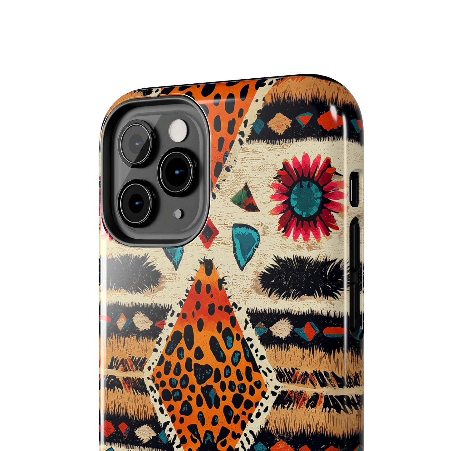 Wild Boho Leopard Print & Floral Tough iPhone Case – Eclectic Tribal Design, Dual - Layer Protection - BOGO Cases