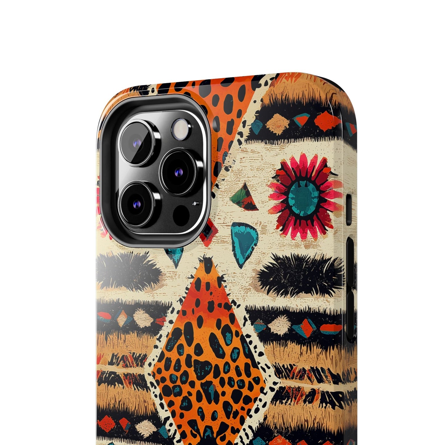 Wild Boho Leopard Print & Floral Tough iPhone Case – Eclectic Tribal Design, Dual - Layer Protection - BOGO Cases