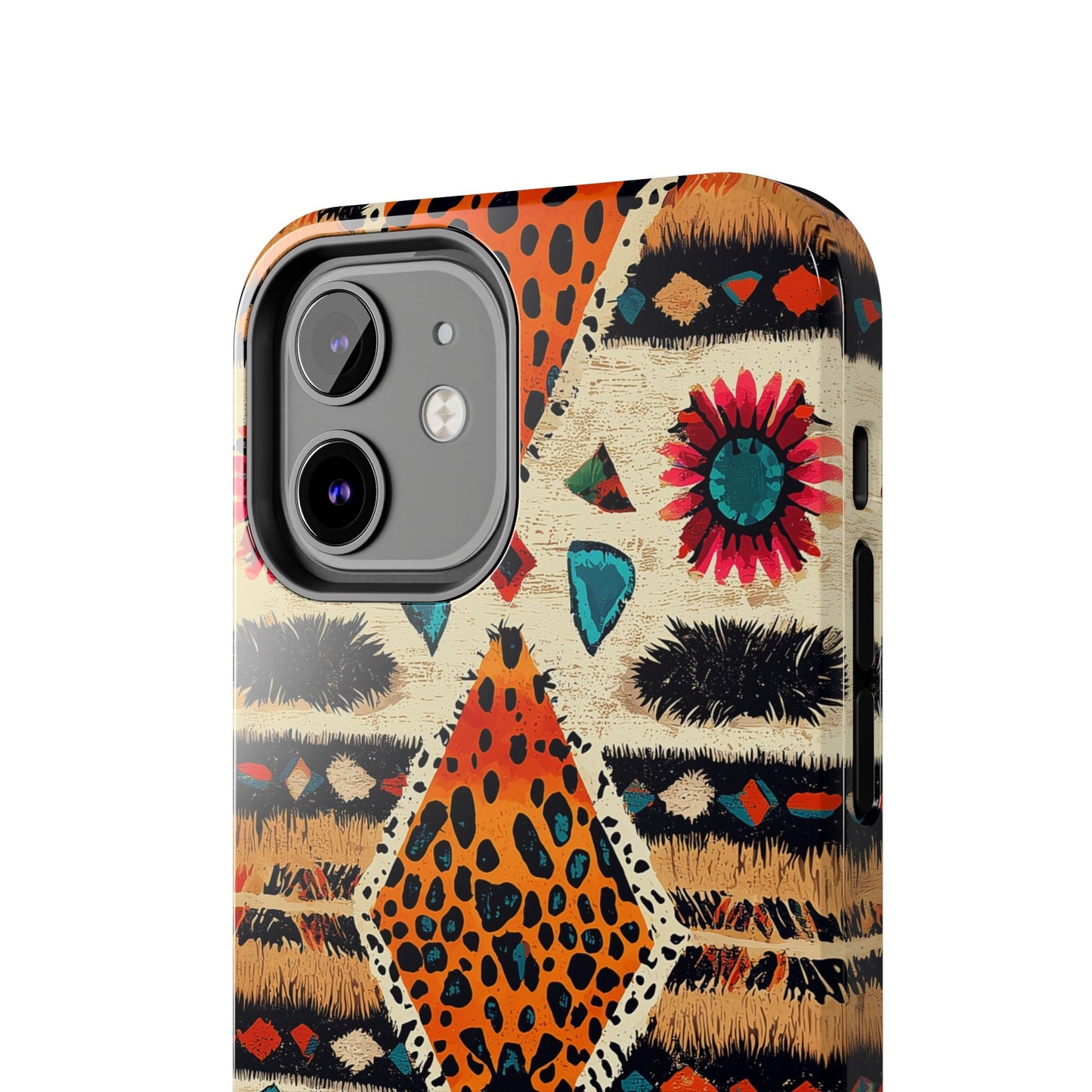 Wild Boho Leopard Print & Floral Tough iPhone Case – Eclectic Tribal Design, Dual - Layer Protection - BOGO Cases