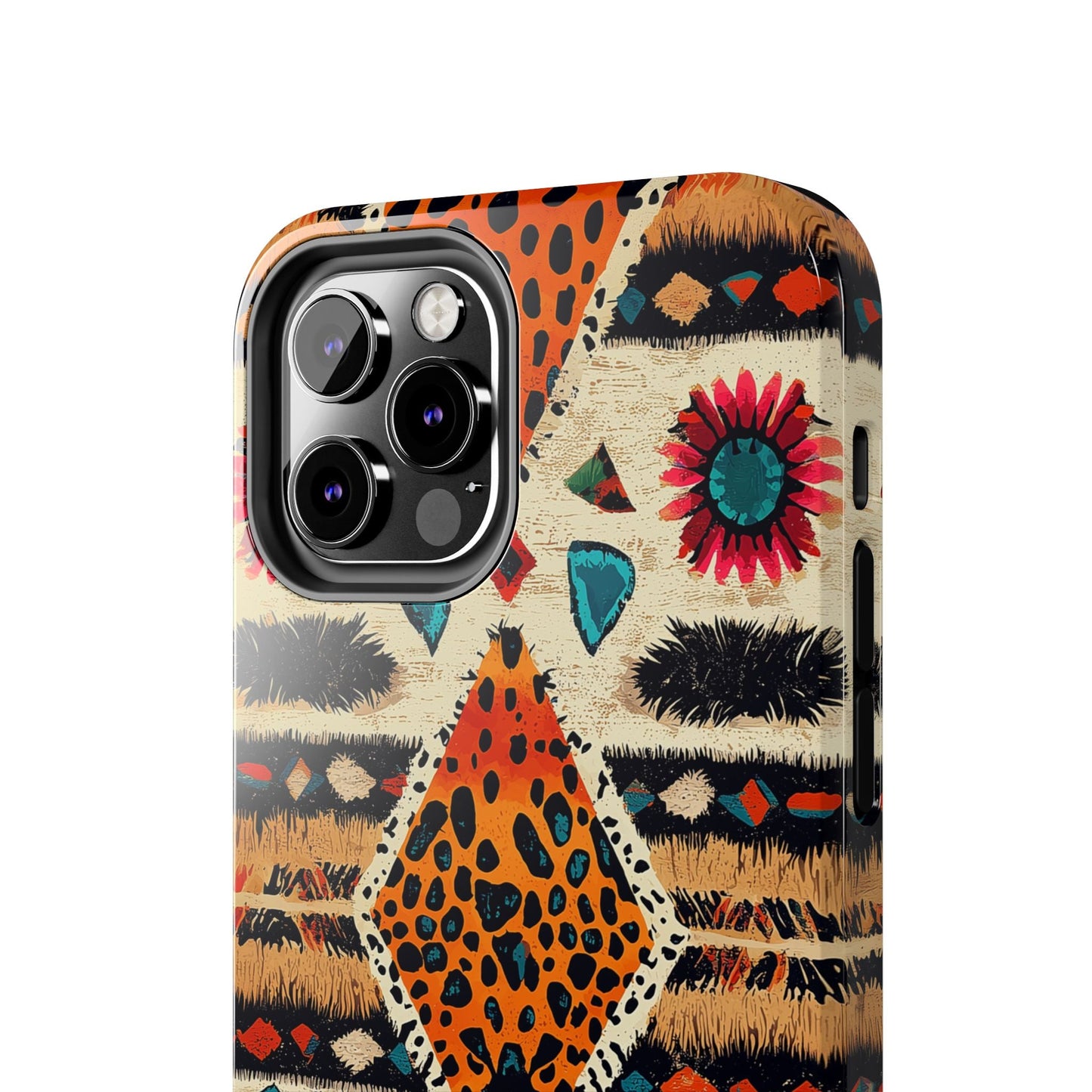 Wild Boho Leopard Print & Floral Tough iPhone Case – Eclectic Tribal Design, Dual - Layer Protection - BOGO Cases