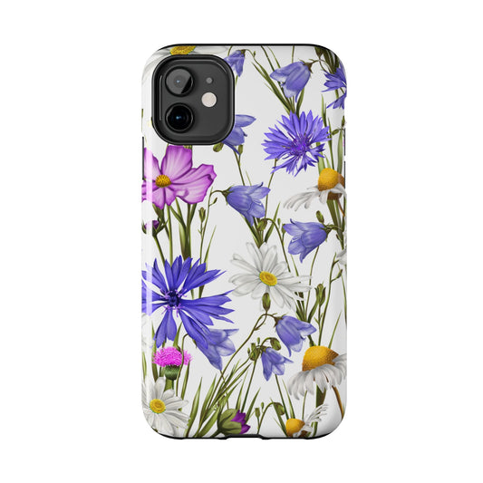 Wildflower Meadow iPhone Case – Purple, Blue, and White Floral Design - BOGO Cases