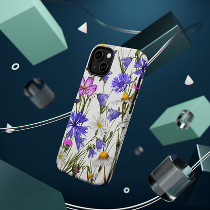 Wildflower Meadow MagSafe Case – Purple, Blue, and White Floral Design - BOGO Cases