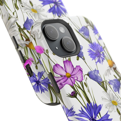 Wildflower Meadow MagSafe Case – Purple, Blue, and White Floral Design - BOGO Cases