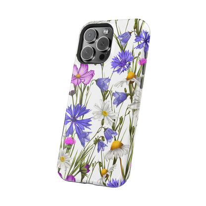 Wildflower Meadow MagSafe Case – Purple, Blue, and White Floral Design - BOGO Cases