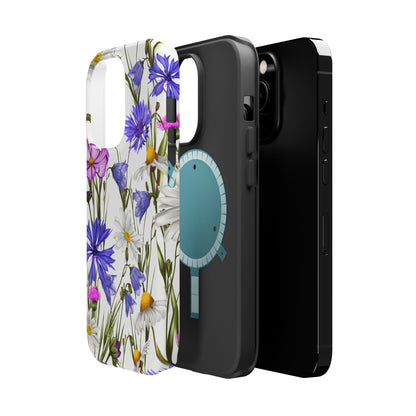 Wildflower Meadow MagSafe Case – Purple, Blue, and White Floral Design - BOGO Cases