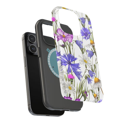 Wildflower Meadow MagSafe Case – Purple, Blue, and White Floral Design - BOGO Cases