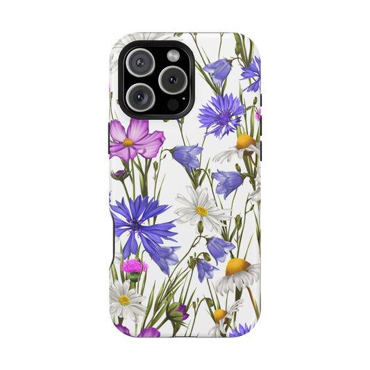 Wildflower Meadow MagSafe Case – Purple, Blue, and White Floral Design - BOGO Cases