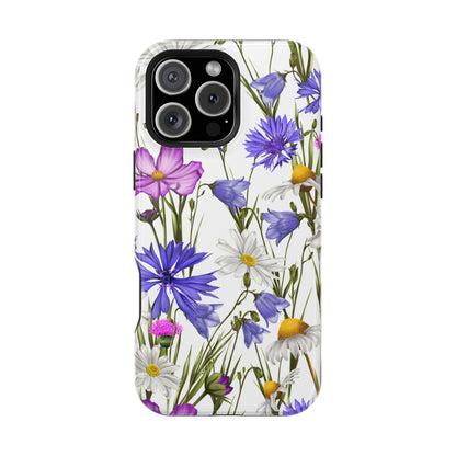 Wildflower Meadow MagSafe Case – Purple, Blue, and White Floral Design - BOGO Cases