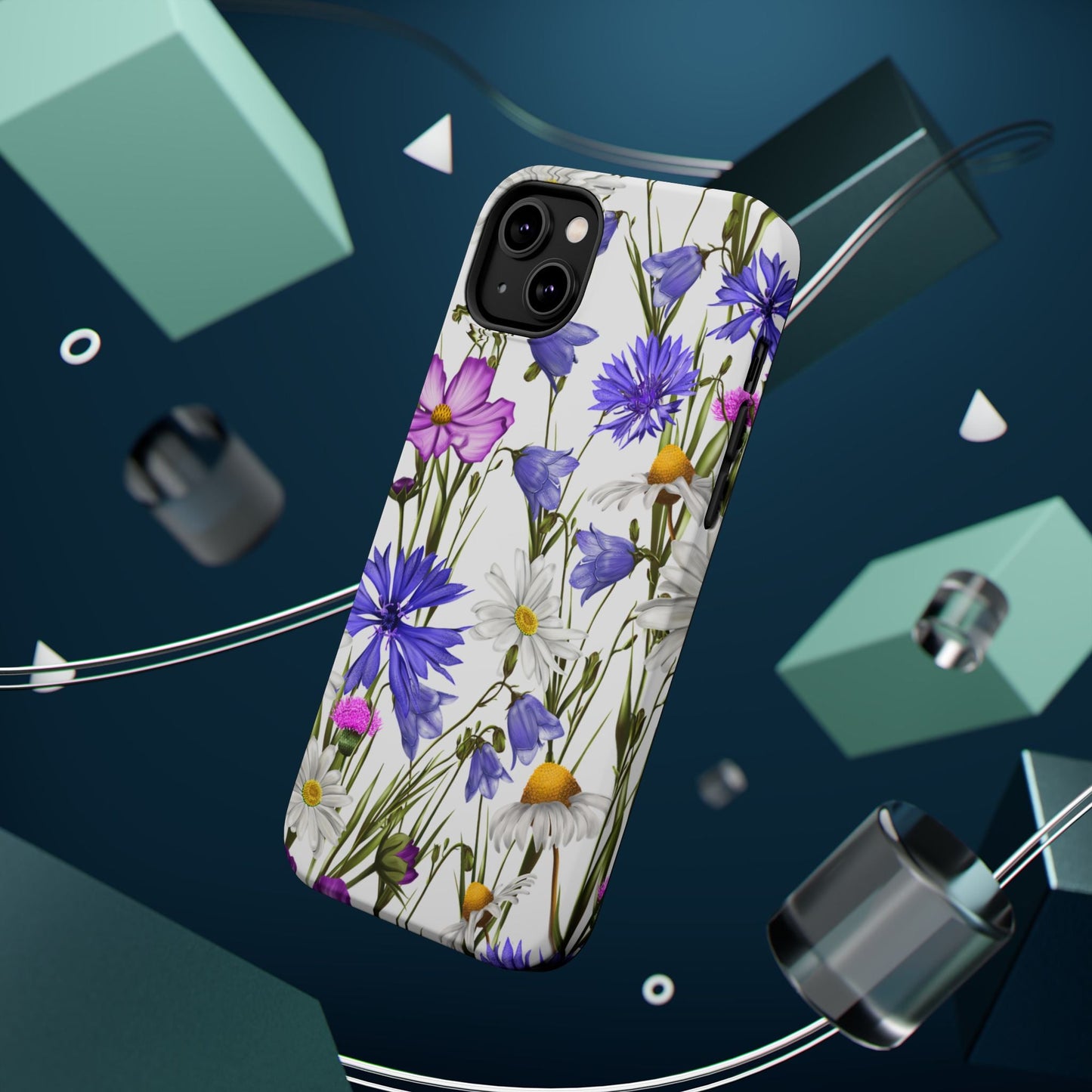 Wildflower Meadow MagSafe Case – Purple, Blue, and White Floral Design - BOGO Cases