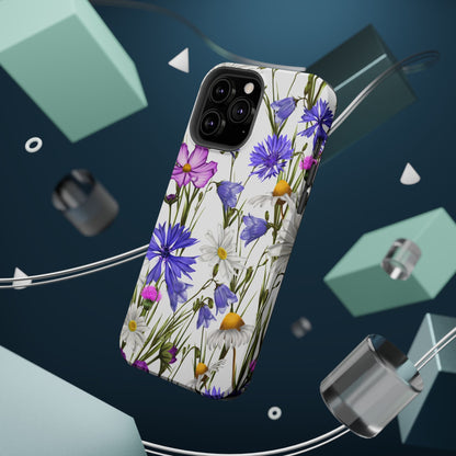 Wildflower Meadow MagSafe Case – Purple, Blue, and White Floral Design - BOGO Cases